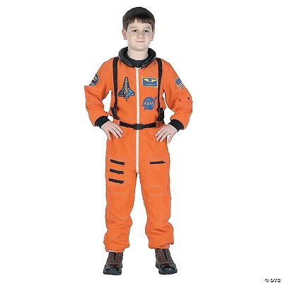 Kids Orange Astronaut Suit Costume