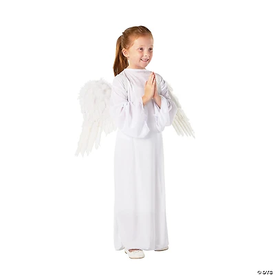 Kids’ S/M White Angel Gown with Wings - 2 Pc.