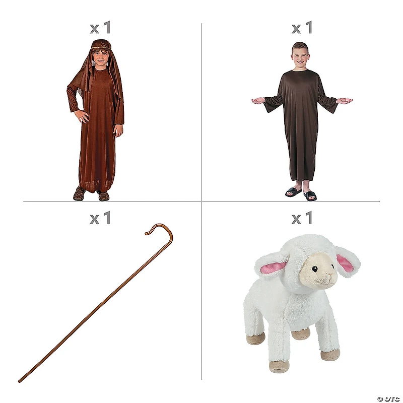 Kids’ Shepherd Costume Kit - Large/Extra Large - 4 Pc.