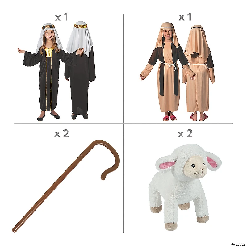 Kids Small Shepherd Costume Kit with Props