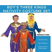 Kids Three Kings Red, Blue & Purple Nativity Costume Set