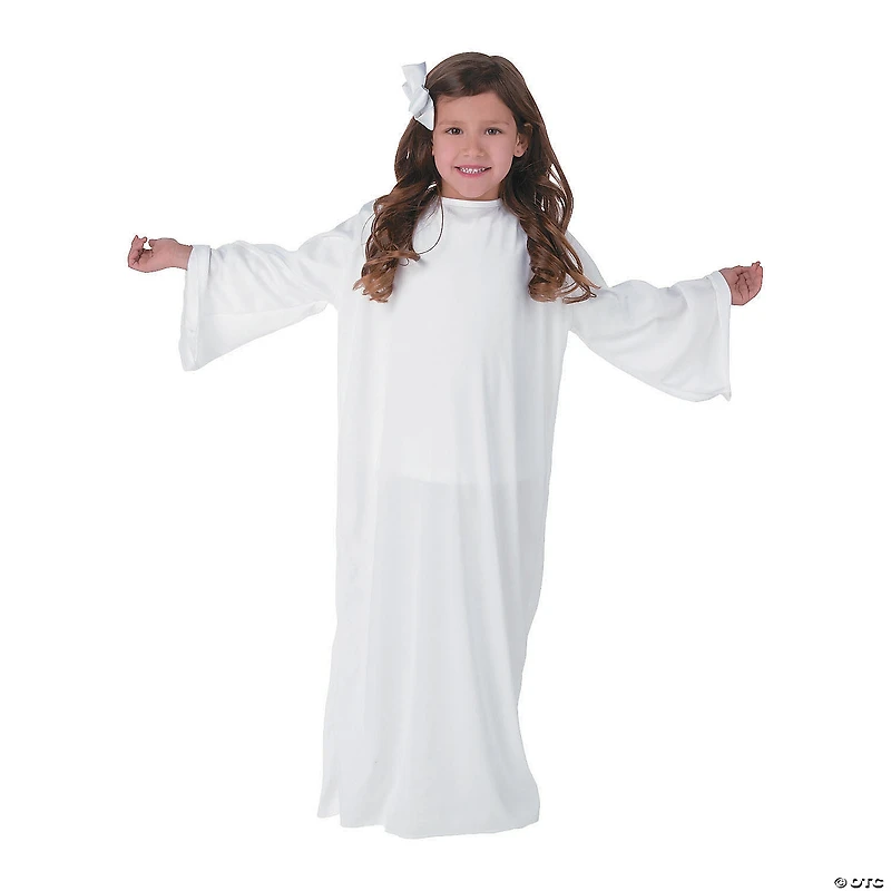 Kids White Angel Gown Polyester Nativity Costume - Small/Medium