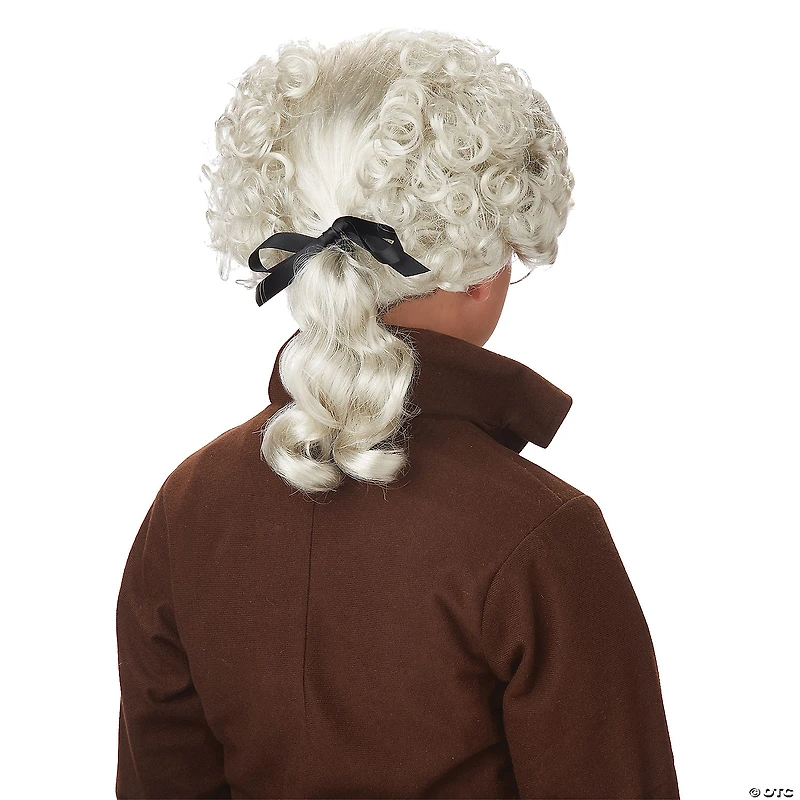 Kids White Colonial Peruke Wig