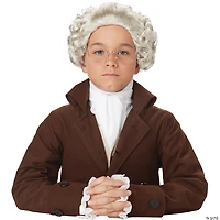 Kids White Colonial Peruke Wig
