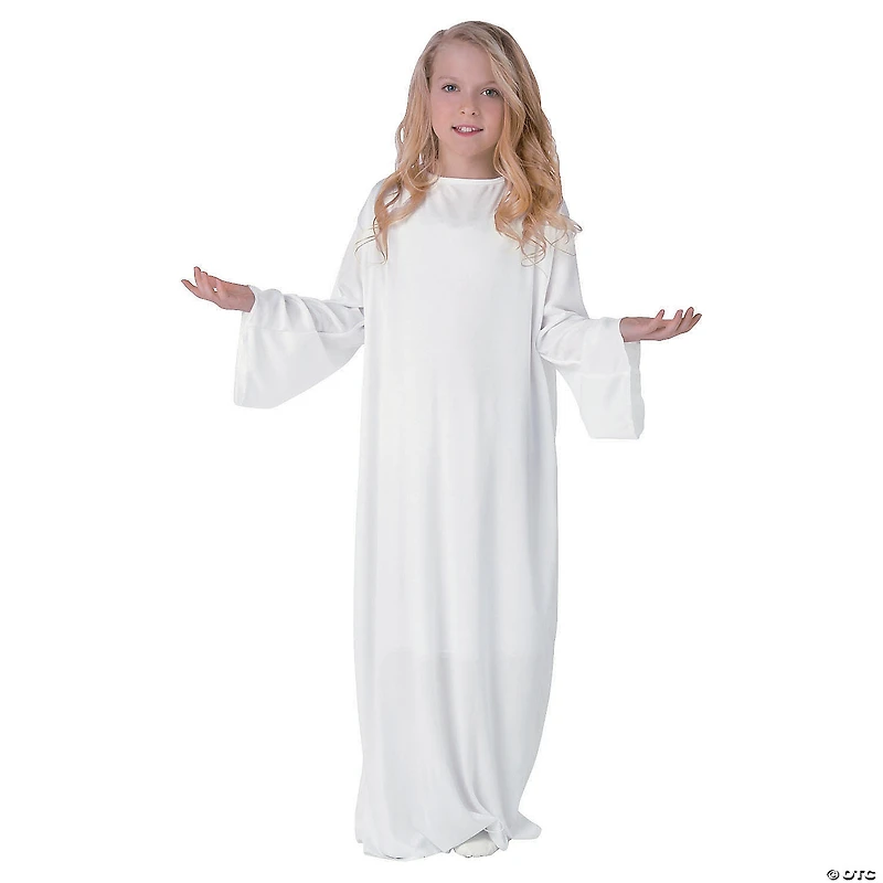 Kids White Nativity Angel Gown - Large/Extra Large 10-14