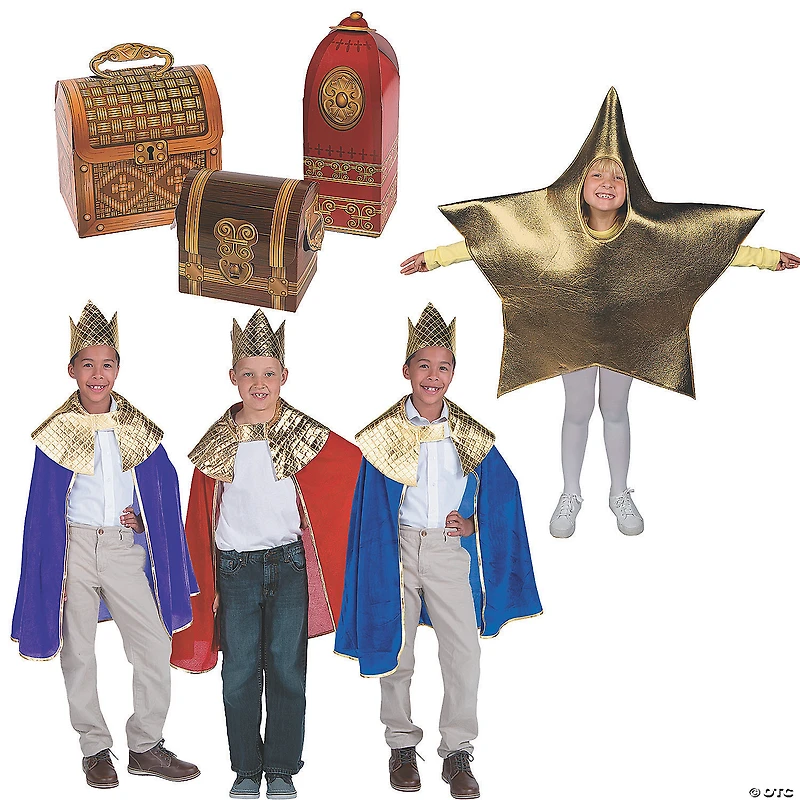 Kids Wise Men Costume Kit with Gift Props - 7 Pc.