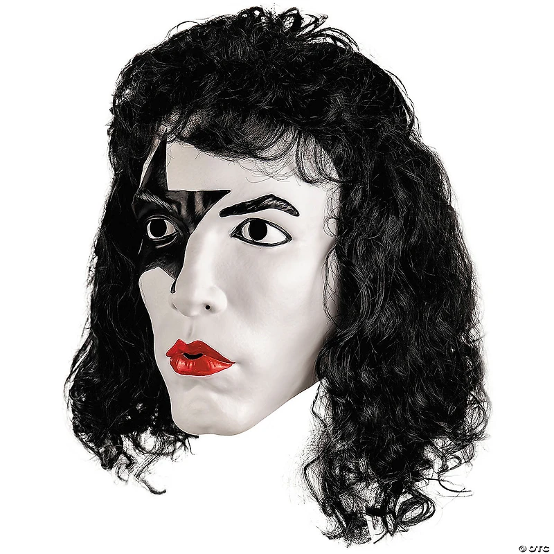 KISS Deluxe The Starchild Overhead Plastic Mask with Wig - One Size