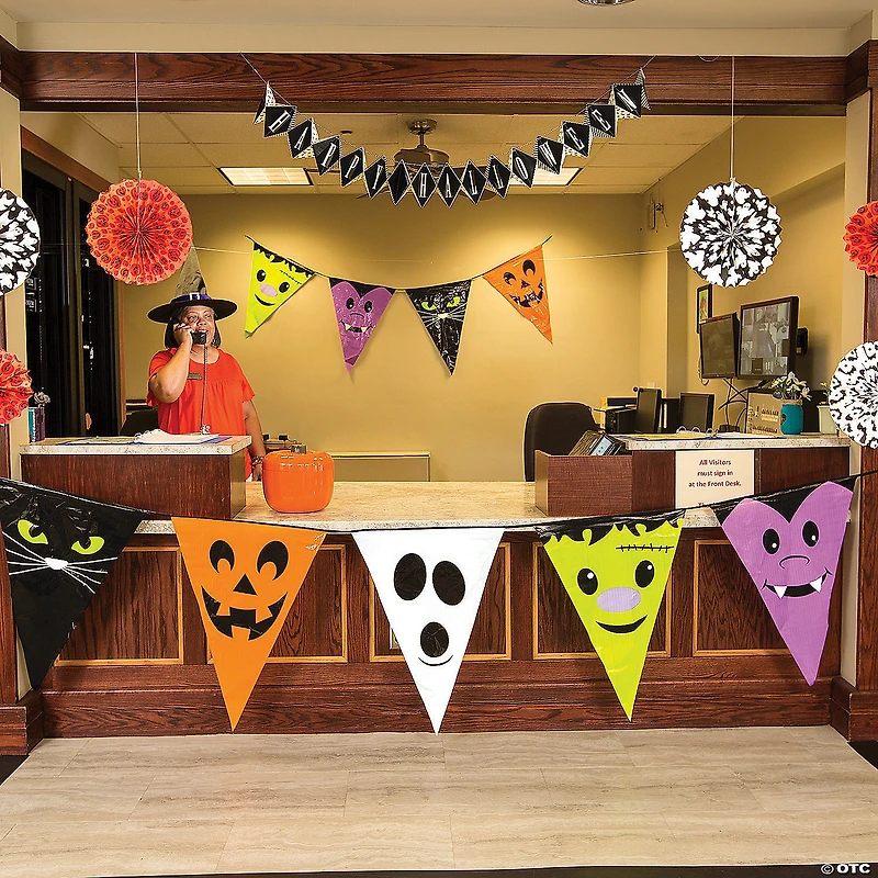 Large Character Plastic Pennant Banner Halloween Decoration