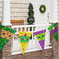 Large Mardi Gras Mask Pennant Banner