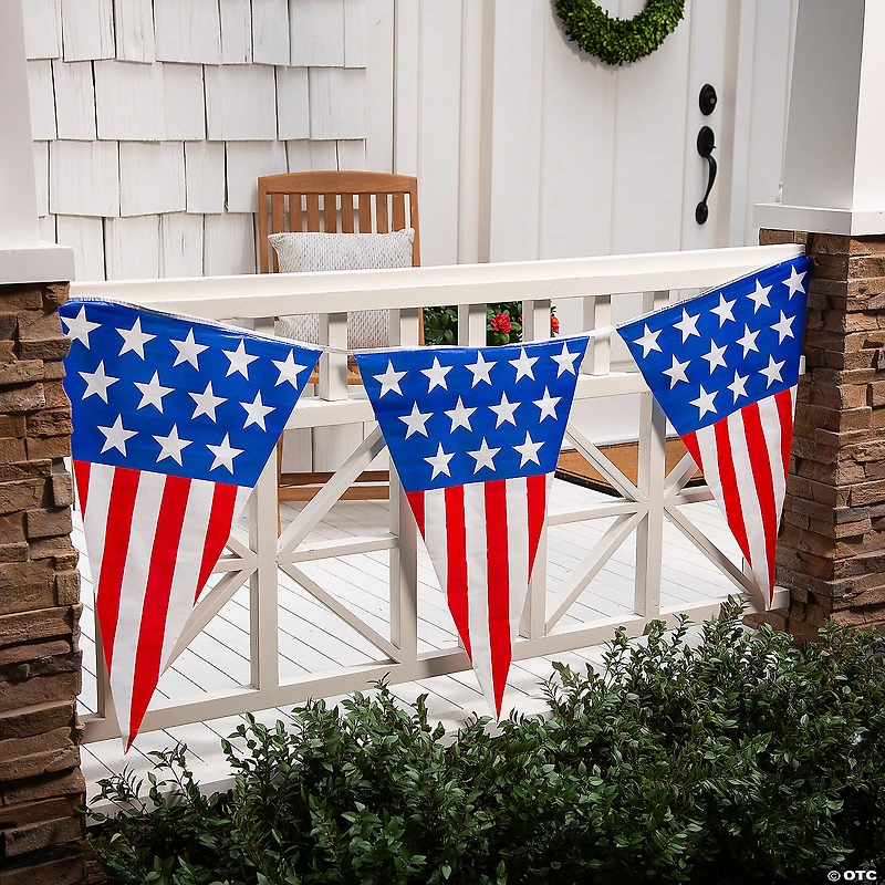 Large Patriotic Plastic Pennant Banner