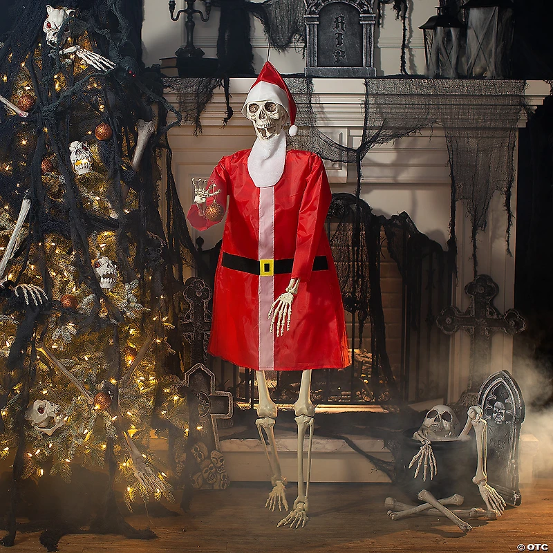 Large Posable Skeleton Santa Outfit