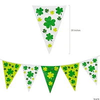 Large St. Patrick’s Day Clovers Plastic Pennant Banner