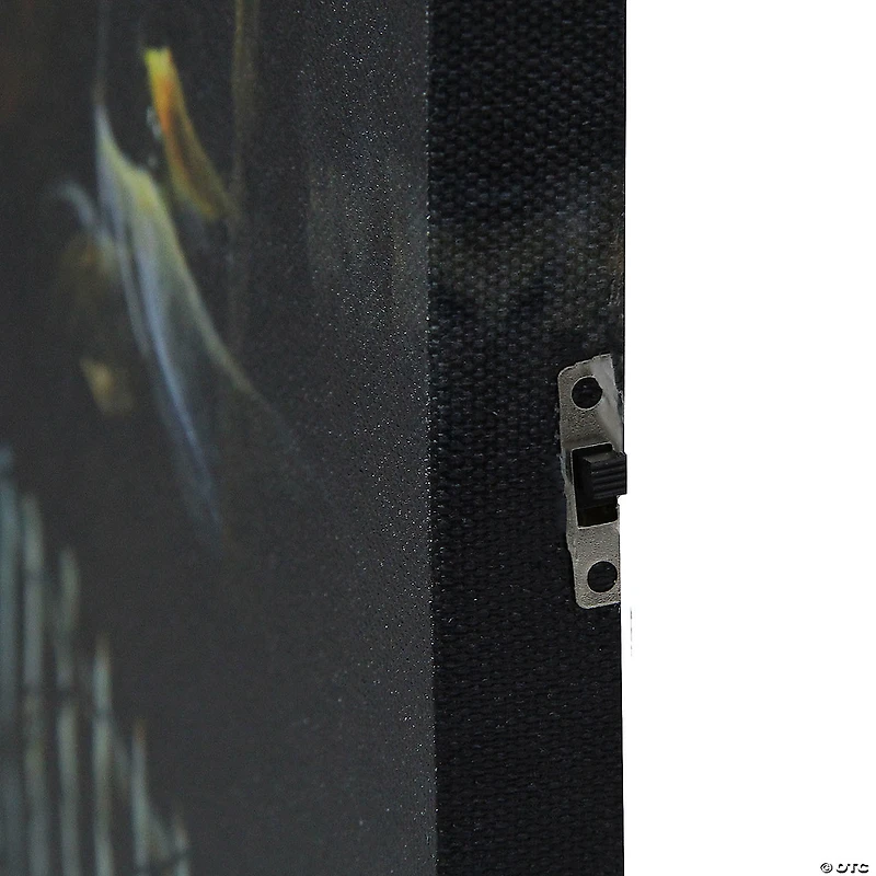 LED Lighted Creepy Haunted House Halloween Canvas Wall Art 23.5" x 16"