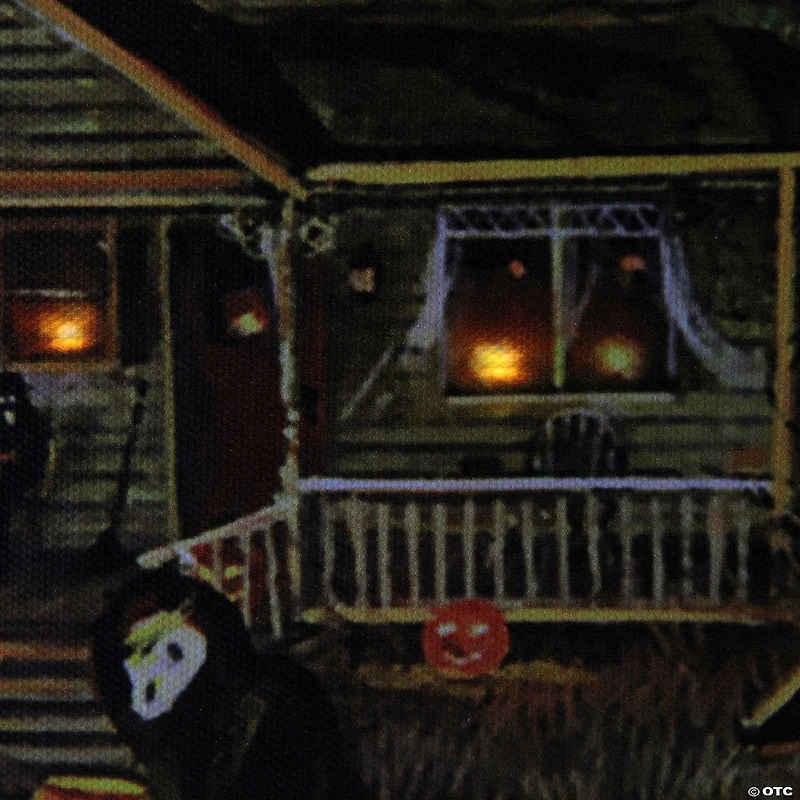 LED Lighted Creepy Haunted House Halloween Canvas Wall Art 23.5" x 16"