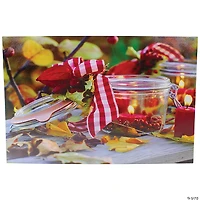 LED Lighted Fall Tree Archway with Lanterns Canvas 24" x 16" Wall Art