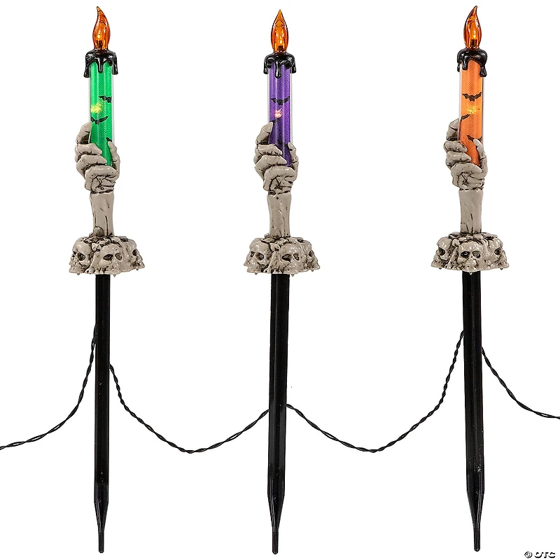 LED Lighted Skeleton Candle Halloween Decorations - 8.5" - Set of 6