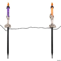 LED Lighted Skeleton Candle Halloween Decorations - 8.5" - Set of 6
