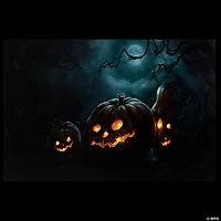LED Lighted Spooky Halloween Jack-O-Lanterns Canvas Wall Art 23.5"  x 15.75"
