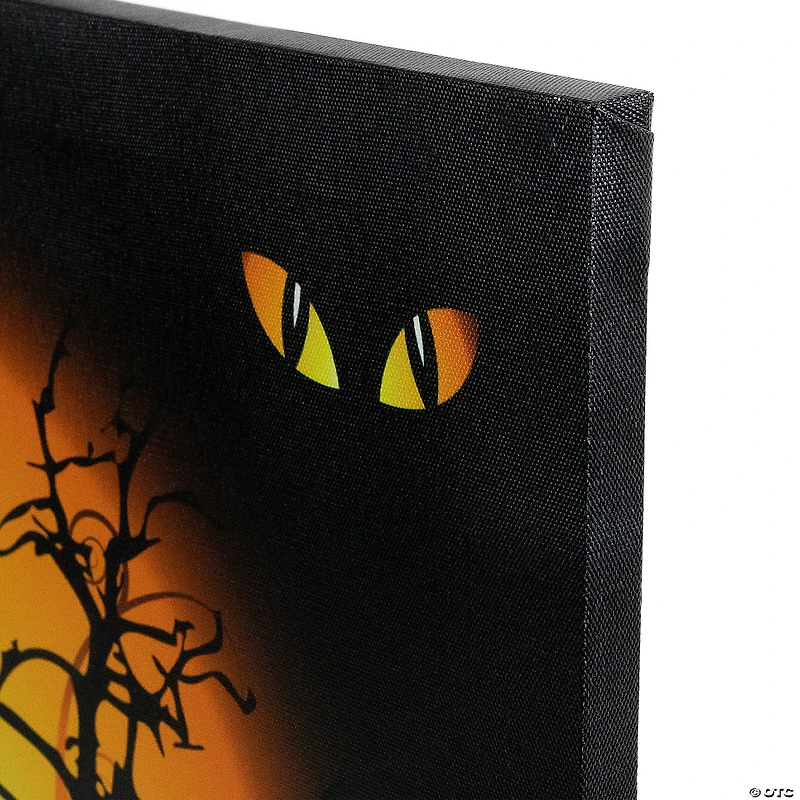 LED Lighted Spooky House Halloween Canvas Wall Art 19.75" x 19.75"
