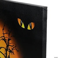 LED Lighted Spooky House Halloween Canvas Wall Art 19.75" x 19.75"