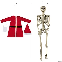 Life-Size Posable Skeleton with Santa Outfit Kit - 4 Pc.