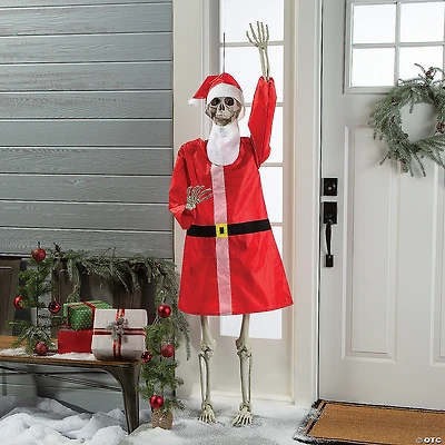 Life-Size Posable Skeleton with Santa Outfit Kit - 4 Pc.
