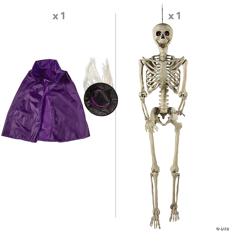 Life-Size Posable Skeleton with Witch Outfit Kit - 3 Pc.