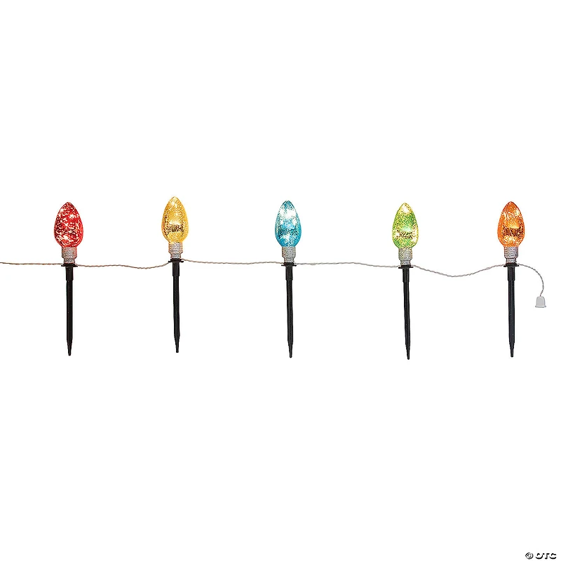 Light-Up Christmas Bulb Yard Stakes - 5 Pc.