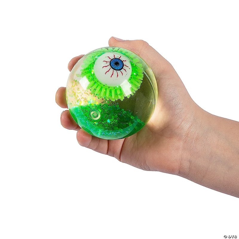 Light-Up Eyeball Glittered Water Bouncy Balls – 12 Pc.