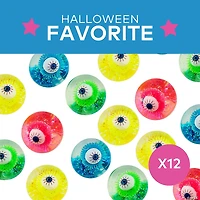 Light-Up Eyeball Glittered Water Bouncy Balls – 12 Pc.