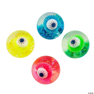 Light-Up Eyeball Glittered Water Bouncy Balls – 12 Pc.