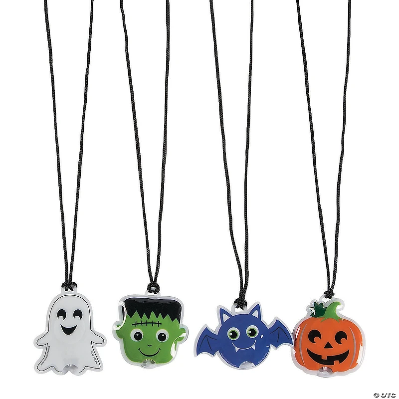 Light-Up Halloween Character Necklaces - 12 Pc.