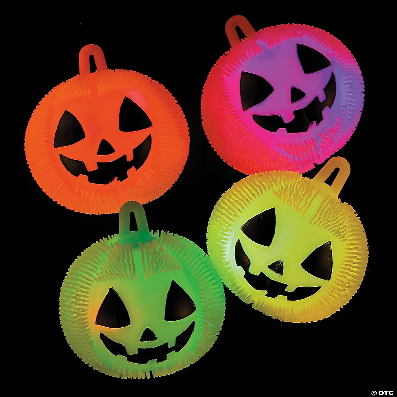 Light-Up Jack-O'-Lantern Puffer Ball YoYos - 12 Pc.