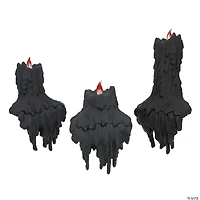 Light-Up LED Melting Black Plastic Candles Halloween Decoration
