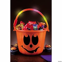 Light-Up Orange Jack-O'-Lantern Trick-or-Treat Safety Bucket