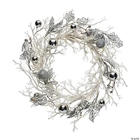 Light-Up White Winter Wreath Christmas Decoration