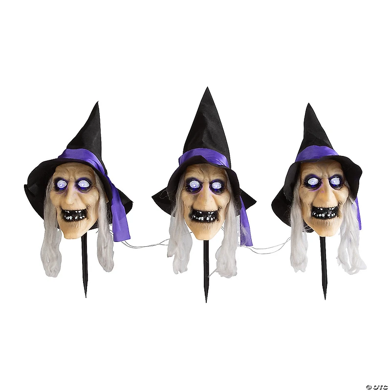Light-Up Witch Head Yard Stake Halloween Decorations