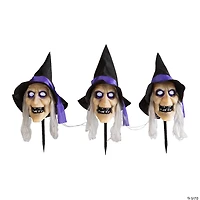 Light-Up Witch Head Yard Stake Halloween Decorations