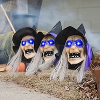 Light-Up Witch Head Yard Stake Halloween Decorations