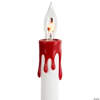 Lighted Flickering Candle Halloween Pathway Marker Lights - 4' Black Wire - 5ct
