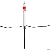 Lighted Flickering Candle Halloween Pathway Marker Lights - 4' Black Wire - 5ct
