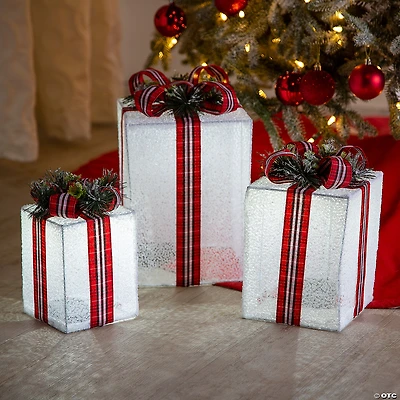 Lighted Nesting Christmas Gifts Outdoor Decorations - 3 Pc.