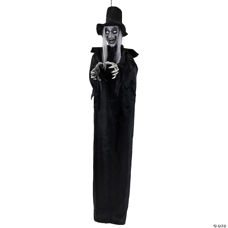 Lighted Vampire in Robe and Top Hat with Sound Hanging Halloween Decoration - 6'