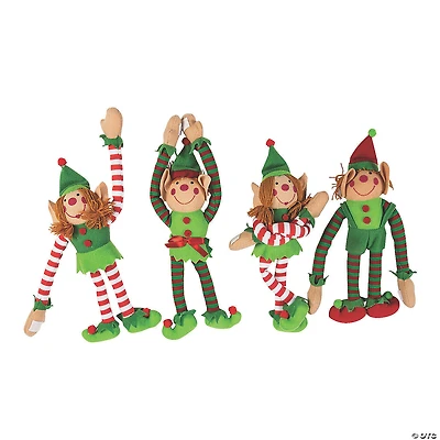 Long Arm Stuffed Elves - 12 Pc.