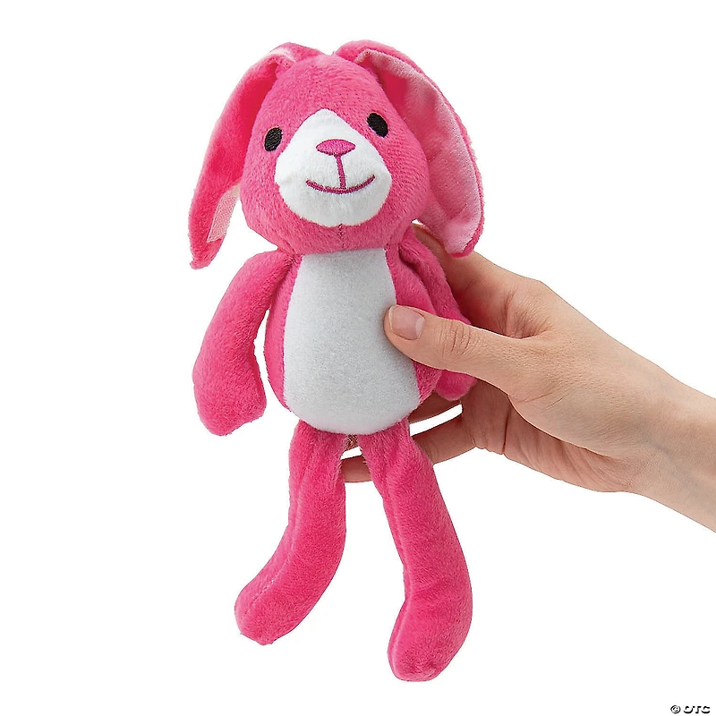 Long-Eared Colorful Stuffed Bunnies - 12 Pc.