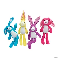 Long-Eared Colorful Stuffed Bunnies - 12 Pc.