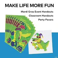 Make-a-Mardi-Gras-Alligator Sticker Sheets - 12 Pc.