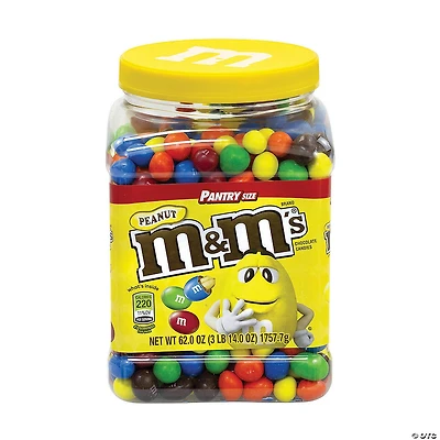 M&M's Milk Chocolate Peanut Candies Jar, 62 oz