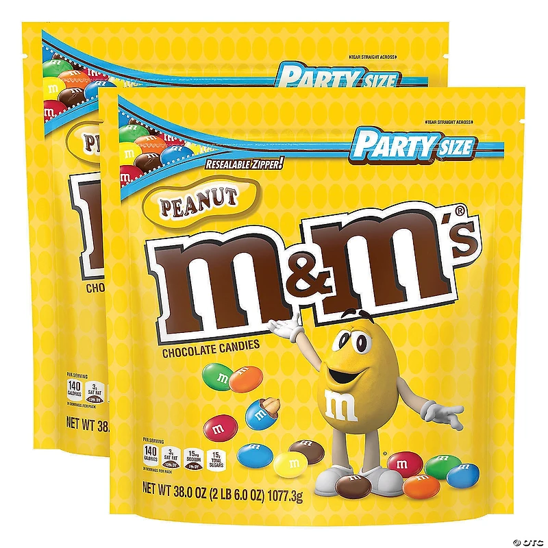M&M's Party Bag Peanut, 38 oz, 2 Pack