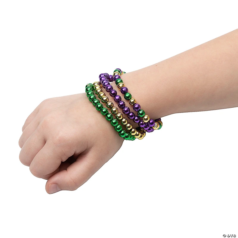 Mardi Gras Beaded Bracelets - 24 Pc.